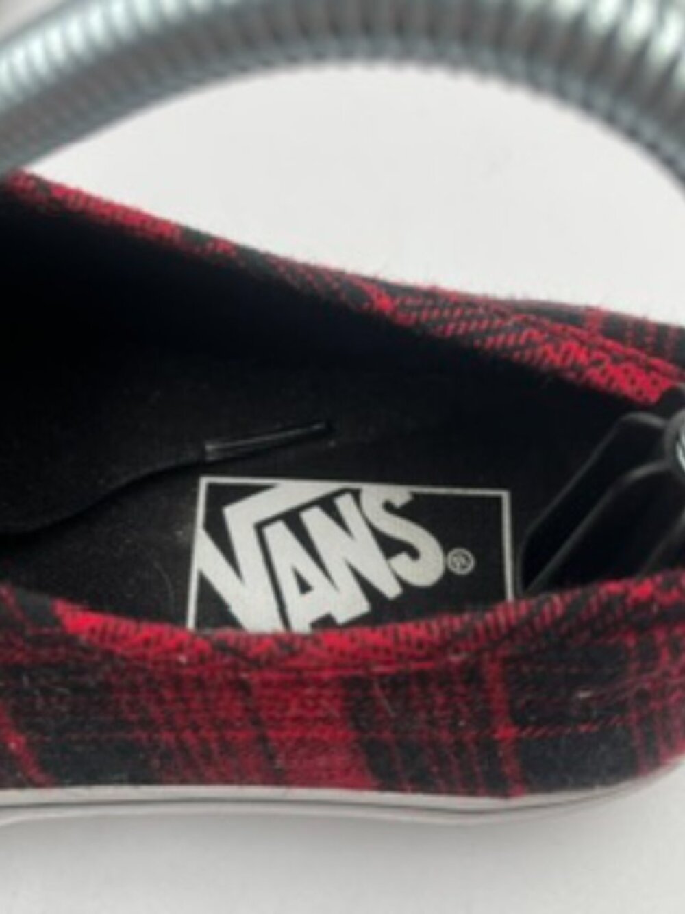 Vans Authentic Flannel Sneakers Unisex W8 M6.5 Red & Black Plaid low top lace up - Picture 4 of 9